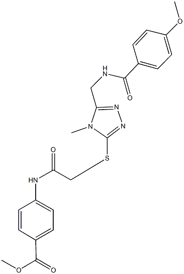 methyl 4-({[(5-{[(4-methoxybenzoyl)amino]methyl}-4-methyl-4H-1,2,4-triazol-3-yl)sulfanyl]acetyl}amino)benzoate Struktur