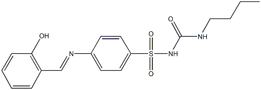 1-({[4-({[(butylamino)carbonyl]amino}sulfonyl)phenyl]imino}methyl)-2-hydroxybenzene Struktur