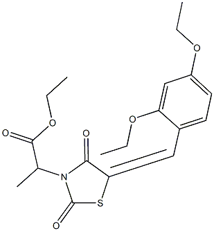 ethyl 2-[5-(2,4-diethoxybenzylidene)-2,4-dioxo-1,3-thiazolidin-3-yl]propanoate Struktur