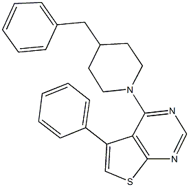 4-(4-benzyl-1-piperidinyl)-5-phenylthieno[2,3-d]pyrimidine Struktur