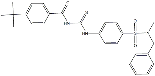 N-benzyl-4-({[(4-tert-butylbenzoyl)amino]carbothioyl}amino)-N-methylbenzenesulfonamide Struktur