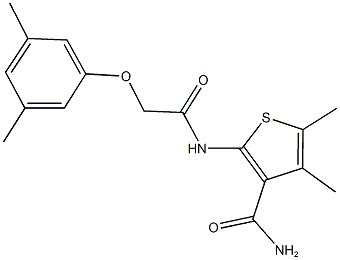 2-{[(3,5-dimethylphenoxy)acetyl]amino}-4,5-dimethyl-3-thiophenecarboxamide Struktur