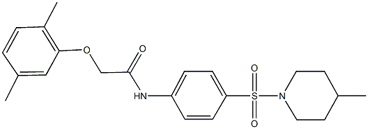 2-(2,5-dimethylphenoxy)-N-{4-[(4-methylpiperidin-1-yl)sulfonyl]phenyl}acetamide Struktur