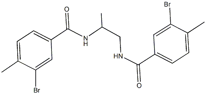 3-bromo-N-{2-[(3-bromo-4-methylbenzoyl)amino]-1-methylethyl}-4-methylbenzamide Struktur