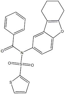 N-benzoyl-N-(6,7,8,9-tetrahydrodibenzo[b,d]furan-2-yl)-2-thiophenesulfonamide Struktur