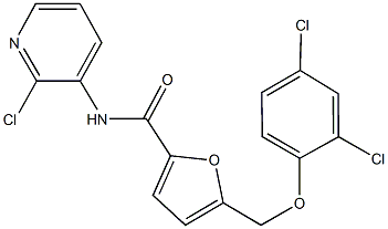 N-(2-chloro-3-pyridinyl)-5-[(2,4-dichlorophenoxy)methyl]-2-furamide Struktur