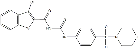 N-[(3-chloro-1-benzothien-2-yl)carbonyl]-N'-[4-(4-morpholinylsulfonyl)phenyl]thiourea Struktur