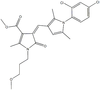 methyl 4-{[1-(2,4-dichlorophenyl)-2,5-dimethyl-1H-pyrrol-3-yl]methylene}-1-(3-methoxypropyl)-2-methyl-5-oxo-4,5-dihydro-1H-pyrrole-3-carboxylate Struktur