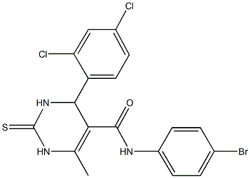 N-(4-bromophenyl)-4-(2,4-dichlorophenyl)-6-methyl-2-thioxo-1,2,3,4-tetrahydro-5-pyrimidinecarboxamide Struktur