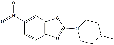 6-nitro-2-(4-methyl-1-piperazinyl)-1,3-benzothiazole Struktur