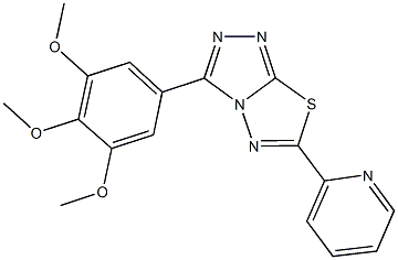 6-(2-pyridinyl)-3-(3,4,5-trimethoxyphenyl)[1,2,4]triazolo[3,4-b][1,3,4]thiadiazole Struktur