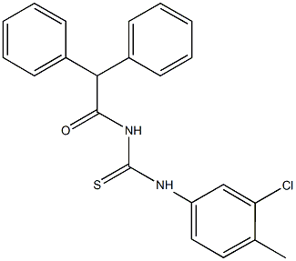 N-(3-chloro-4-methylphenyl)-N'-(diphenylacetyl)thiourea Struktur