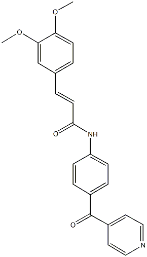 3-(3,4-dimethoxyphenyl)-N-(4-isonicotinoylphenyl)acrylamide Struktur