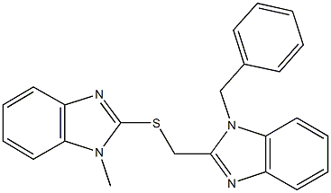 (1-benzyl-1H-benzimidazol-2-yl)methyl 1-methyl-1H-benzimidazol-2-yl sulfide Struktur