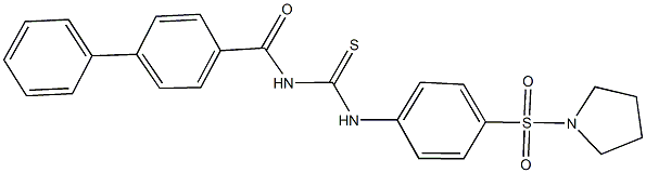 4-[({[4-(pyrrolidin-1-ylsulfonyl)anilino]carbothioyl}amino)carbonyl]-1,1'-biphenyl Struktur