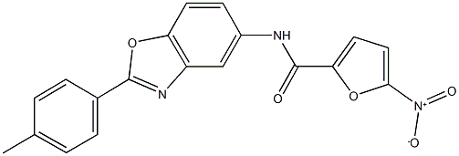 5-nitro-N-[2-(4-methylphenyl)-1,3-benzoxazol-5-yl]-2-furamide Struktur