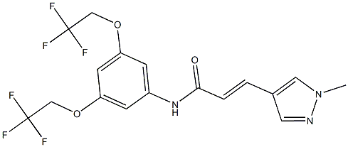 N-[3,5-bis(2,2,2-trifluoroethoxy)phenyl]-3-(1-methyl-1H-pyrazol-4-yl)acrylamide Struktur