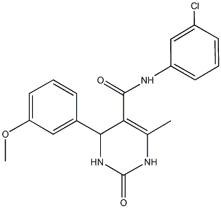 N-(3-chlorophenyl)-4-(3-methoxyphenyl)-6-methyl-2-oxo-1,2,3,4-tetrahydro-5-pyrimidinecarboxamide Struktur