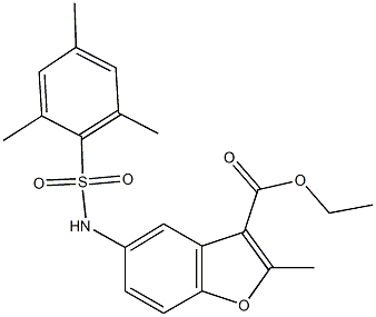 ethyl 5-[(mesitylsulfonyl)amino]-2-methyl-1-benzofuran-3-carboxylate Struktur