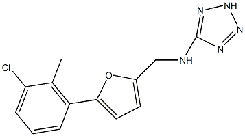 N-{[5-(3-chloro-2-methylphenyl)-2-furyl]methyl}-N-(2H-tetraazol-5-yl)amine Struktur