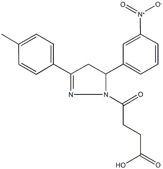 4-[5-{3-nitrophenyl}-3-(4-methylphenyl)-4,5-dihydro-1H-pyrazol-1-yl]-4-oxobutanoic acid Struktur