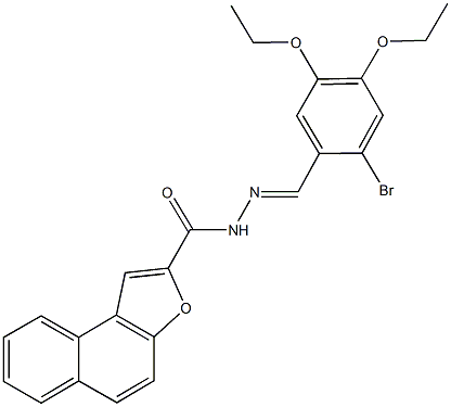 N'-(2-bromo-4,5-diethoxybenzylidene)naphtho[2,1-b]furan-2-carbohydrazide Struktur