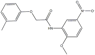 N-{5-nitro-2-methoxyphenyl}-2-(3-methylphenoxy)acetamide Struktur