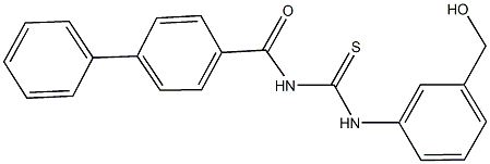 N-([1,1'-biphenyl]-4-ylcarbonyl)-N'-[3-(hydroxymethyl)phenyl]thiourea Struktur