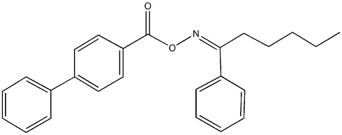 1-phenyl-1-hexanone O-([1,1'-biphenyl]-4-ylcarbonyl)oxime Struktur