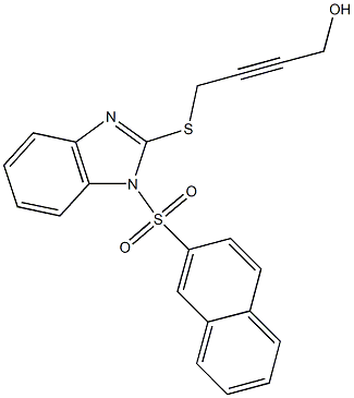 4-{[1-(2-naphthylsulfonyl)-1H-benzimidazol-2-yl]sulfanyl}-2-butyn-1-ol Struktur