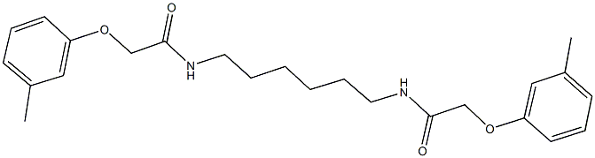 2-(3-methylphenoxy)-N-(6-{[(3-methylphenoxy)acetyl]amino}hexyl)acetamide Struktur