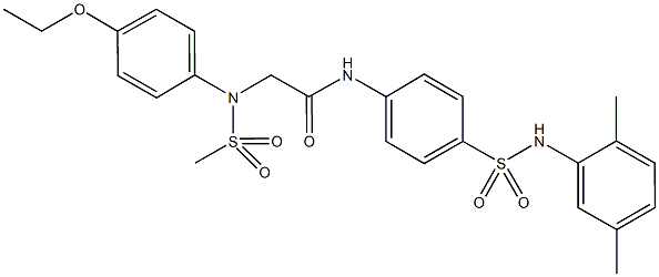 N-{4-[(2,5-dimethylanilino)sulfonyl]phenyl}-2-[4-ethoxy(methylsulfonyl)anilino]acetamide Struktur