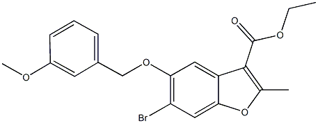 ethyl 6-bromo-5-[(3-methoxybenzyl)oxy]-2-methyl-1-benzofuran-3-carboxylate Struktur