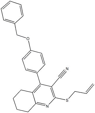 2-(allylsulfanyl)-4-[4-(benzyloxy)phenyl]-5,6,7,8-tetrahydro-3-quinolinecarbonitrile Struktur