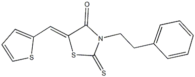 3-(2-phenylethyl)-5-(2-thienylmethylene)-2-thioxo-1,3-thiazolidin-4-one Struktur