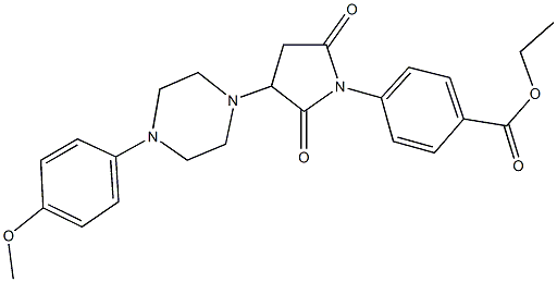 ethyl 4-{3-[4-(4-methoxyphenyl)-1-piperazinyl]-2,5-dioxo-1-pyrrolidinyl}benzoate Struktur