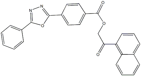 2-(1-naphthyl)-2-oxoethyl 4-(5-phenyl-1,3,4-oxadiazol-2-yl)benzoate Struktur