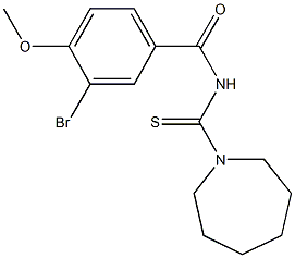 N-(1-azepanylcarbothioyl)-3-bromo-4-methoxybenzamide Struktur