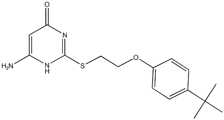 6-amino-2-{[2-(4-tert-butylphenoxy)ethyl]sulfanyl}pyrimidin-4(1H)-one Struktur