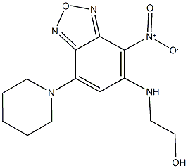 2-{[4-nitro-7-(1-piperidinyl)-2,1,3-benzoxadiazol-5-yl]amino}ethanol Struktur