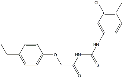 N-(3-chloro-4-methylphenyl)-N'-[(4-ethylphenoxy)acetyl]thiourea Struktur