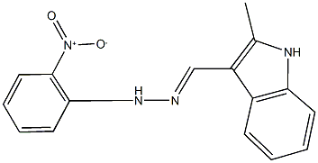 2-methyl-1H-indole-3-carbaldehyde {2-nitrophenyl}hydrazone Struktur