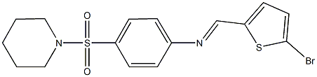 N-[(5-bromo-2-thienyl)methylene]-N-[4-(1-piperidinylsulfonyl)phenyl]amine Struktur