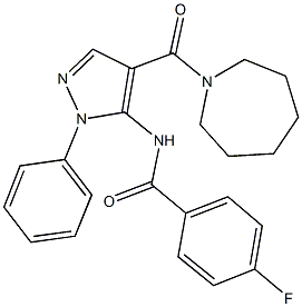 N-[4-(1-azepanylcarbonyl)-1-phenyl-1H-pyrazol-5-yl]-4-fluorobenzamide Struktur