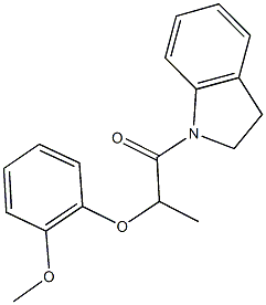 1-[2-(2-methoxyphenoxy)propanoyl]indoline Struktur