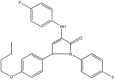 5-(4-butoxyphenyl)-3-(4-fluoroanilino)-1-(4-fluorophenyl)-1,5-dihydro-2H-pyrrol-2-one Struktur