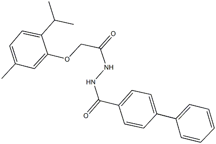 N'-([1,1'-biphenyl]-4-ylcarbonyl)-2-(2-isopropyl-5-methylphenoxy)acetohydrazide Struktur