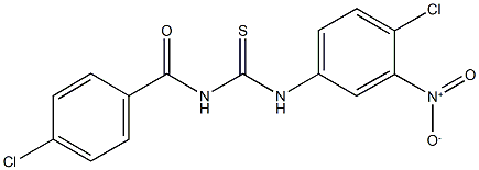 N-(4-chlorobenzoyl)-N'-{4-chloro-3-nitrophenyl}thiourea Struktur