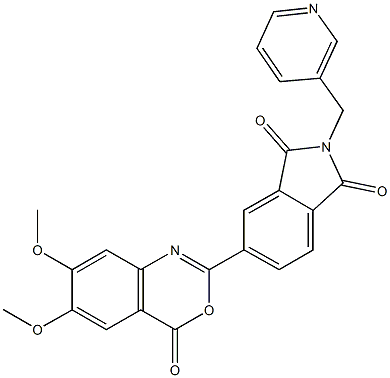 5-(6,7-dimethoxy-4-oxo-4H-3,1-benzoxazin-2-yl)-2-(3-pyridinylmethyl)-1H-isoindole-1,3(2H)-dione Struktur