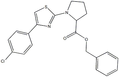 benzyl 1-[4-(4-chlorophenyl)-1,3-thiazol-2-yl]-2-pyrrolidinecarboxylate Struktur